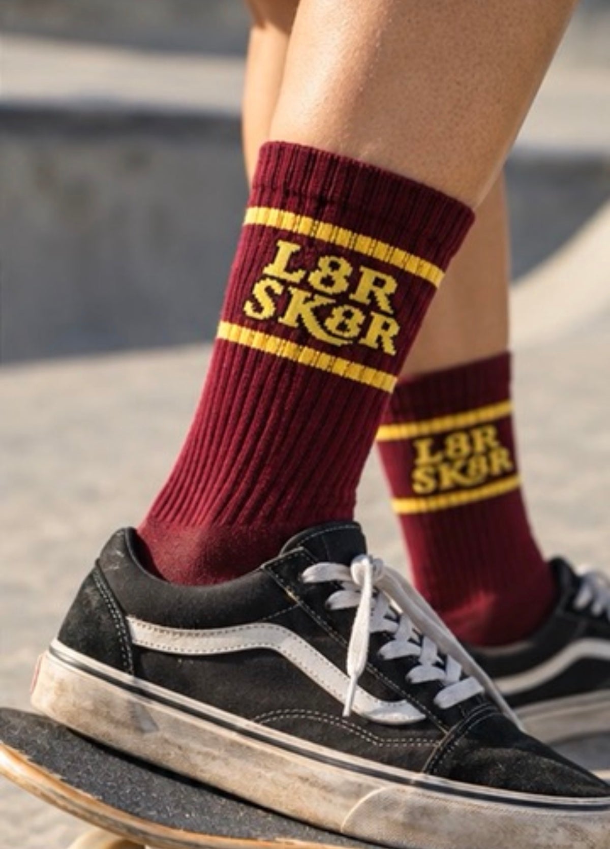 L8R SK8R Signature Cherry Bomb Crew Socks - 2PK