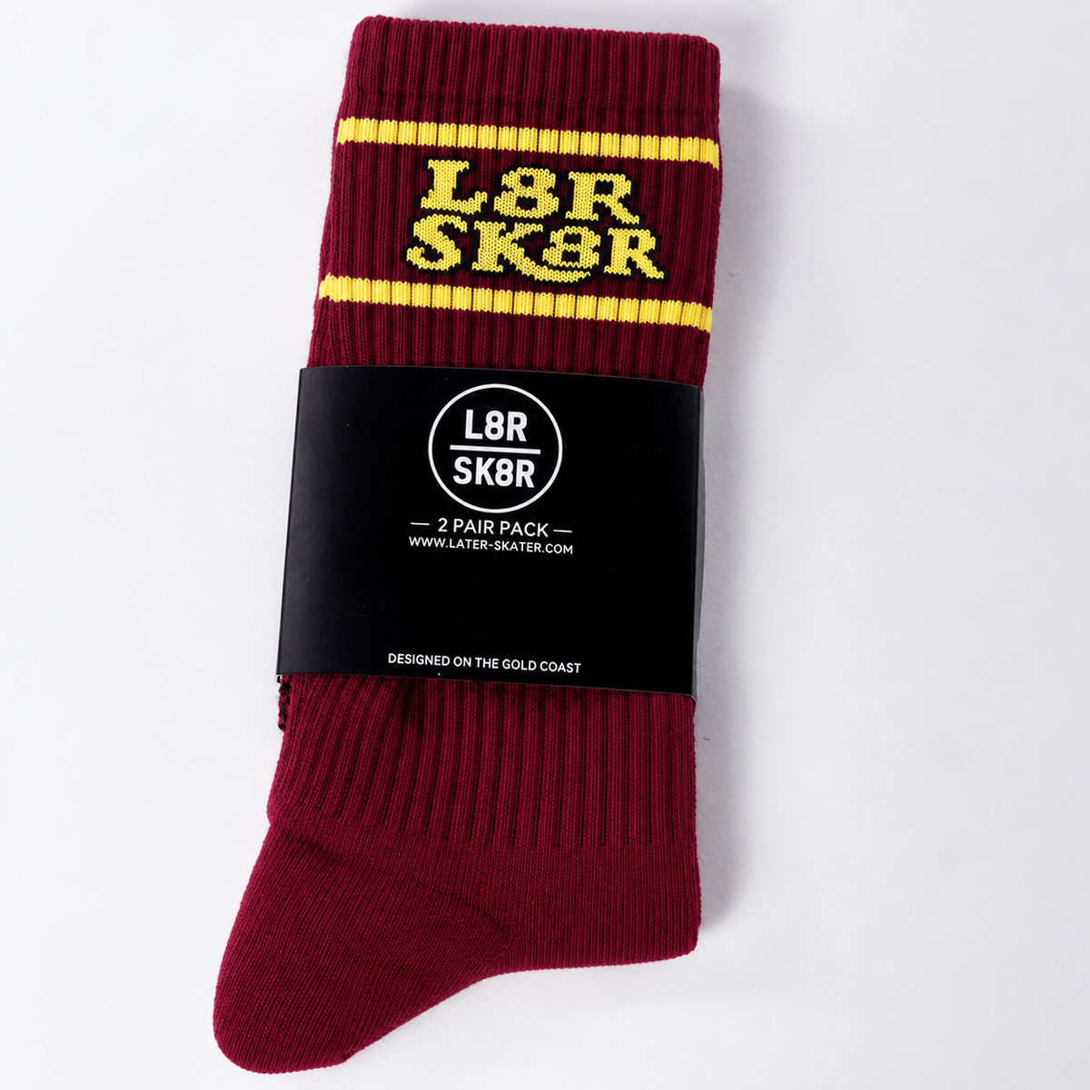 L8R SK8R Signature Cherry Bomb Crew Socks - 2PK