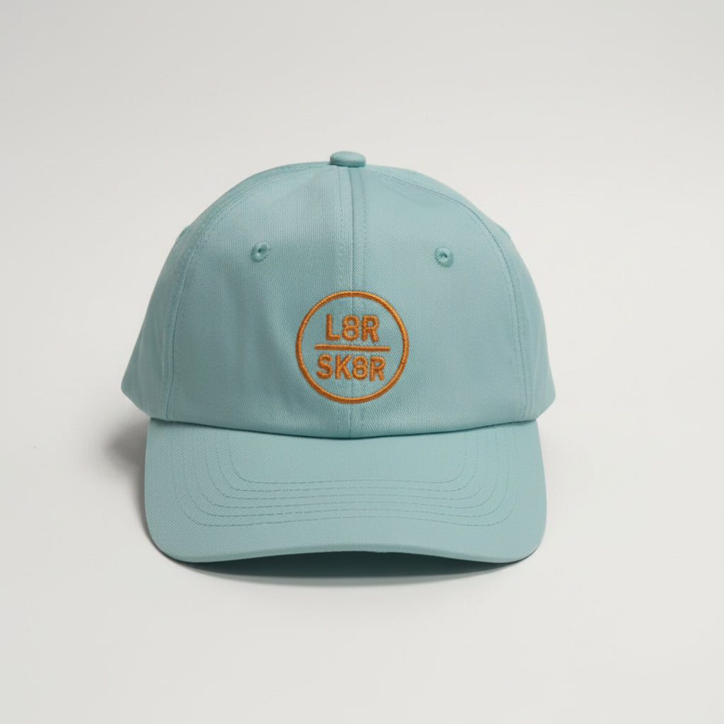 Light blue cap cotton with orange logo
