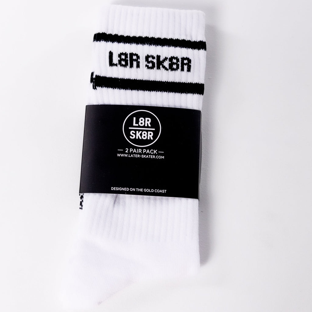 L8R SK8R Classic Crew Socks - 2PK
