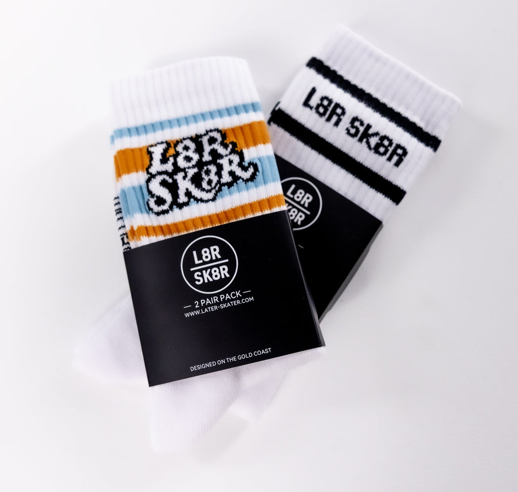 L8R SK8R Signature Crew Socks - 2PK