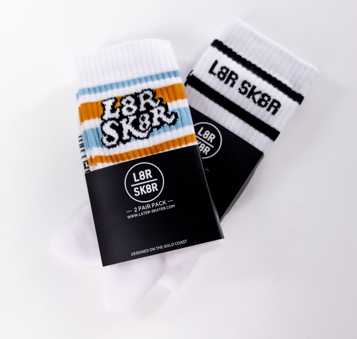 L8R SK8R Signature Crew Socks - 2PK